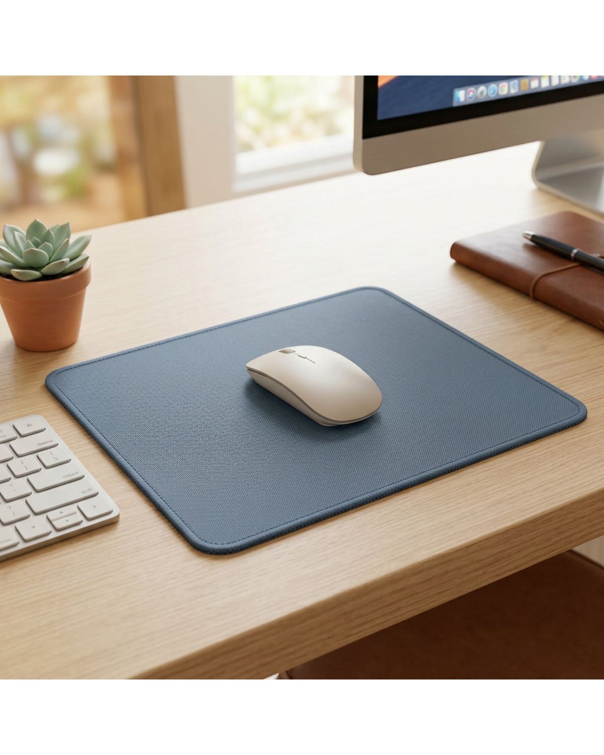 Tbrva Micro-Weave Mouse Pad Slate Blue 320 x 270 mm - Lifestyle view